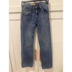Wrangler 20X Kids Boys Blue Denim Jeans Embroidered Pocket Western Style 22x25.5